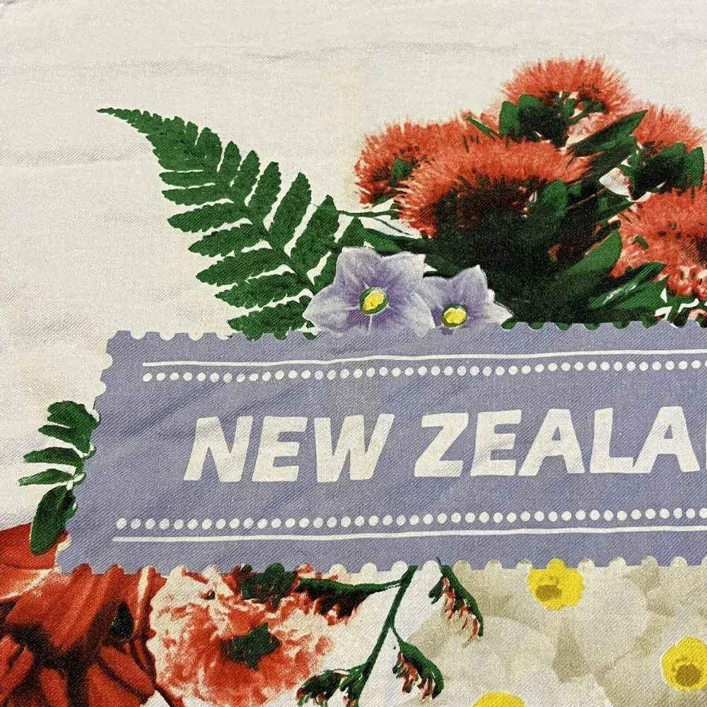 Slice Of Heaven New Zealand Souvenir Hand Towel Native Flowers
